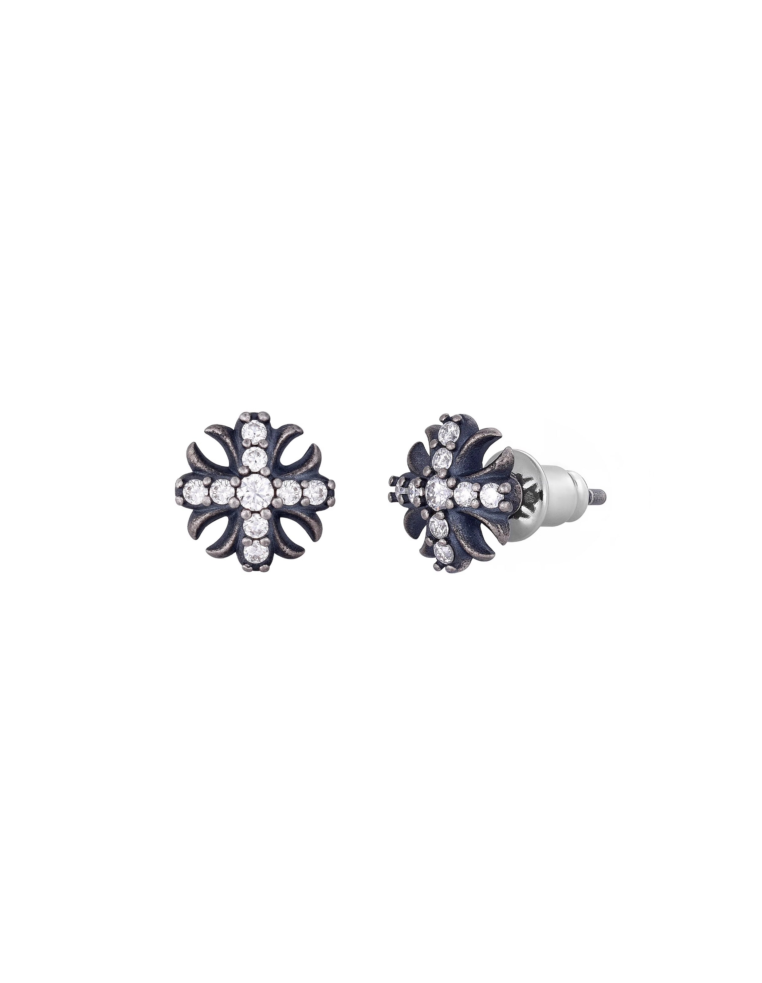 MOISSANITE IRIS CROSS EARRINGS