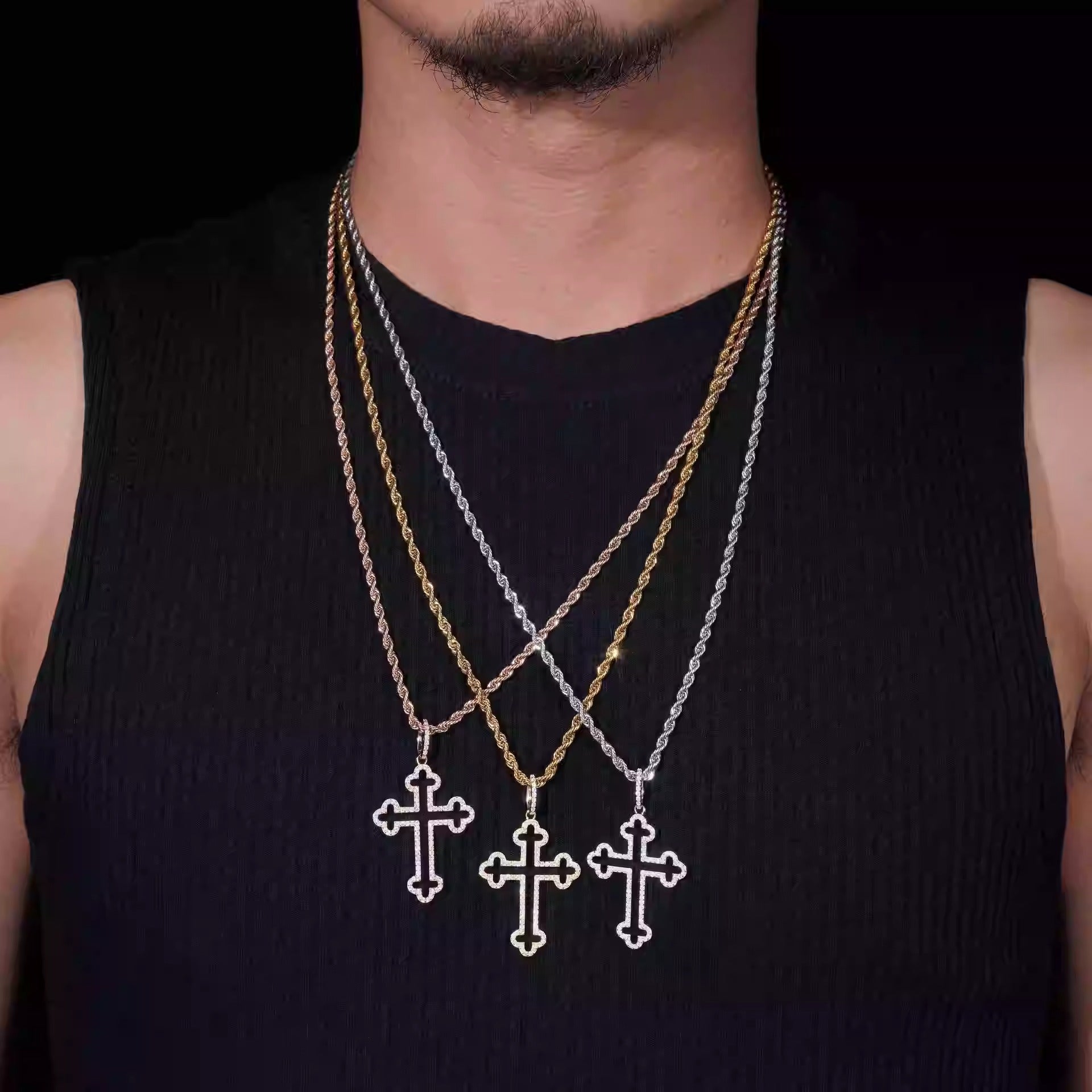 MOISSANITE HALLOWED CROSS NECKLACE