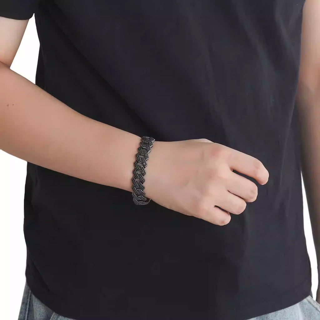 MIDNIGHT BLACK DIAMOND CUBAN BRACELETS