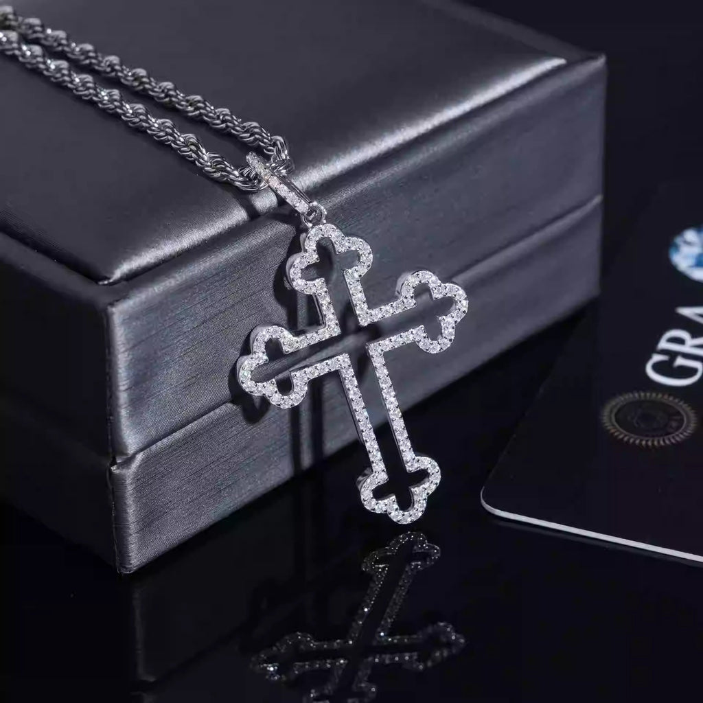 MOISSANITE HALLOWED CROSS NECKLACE
