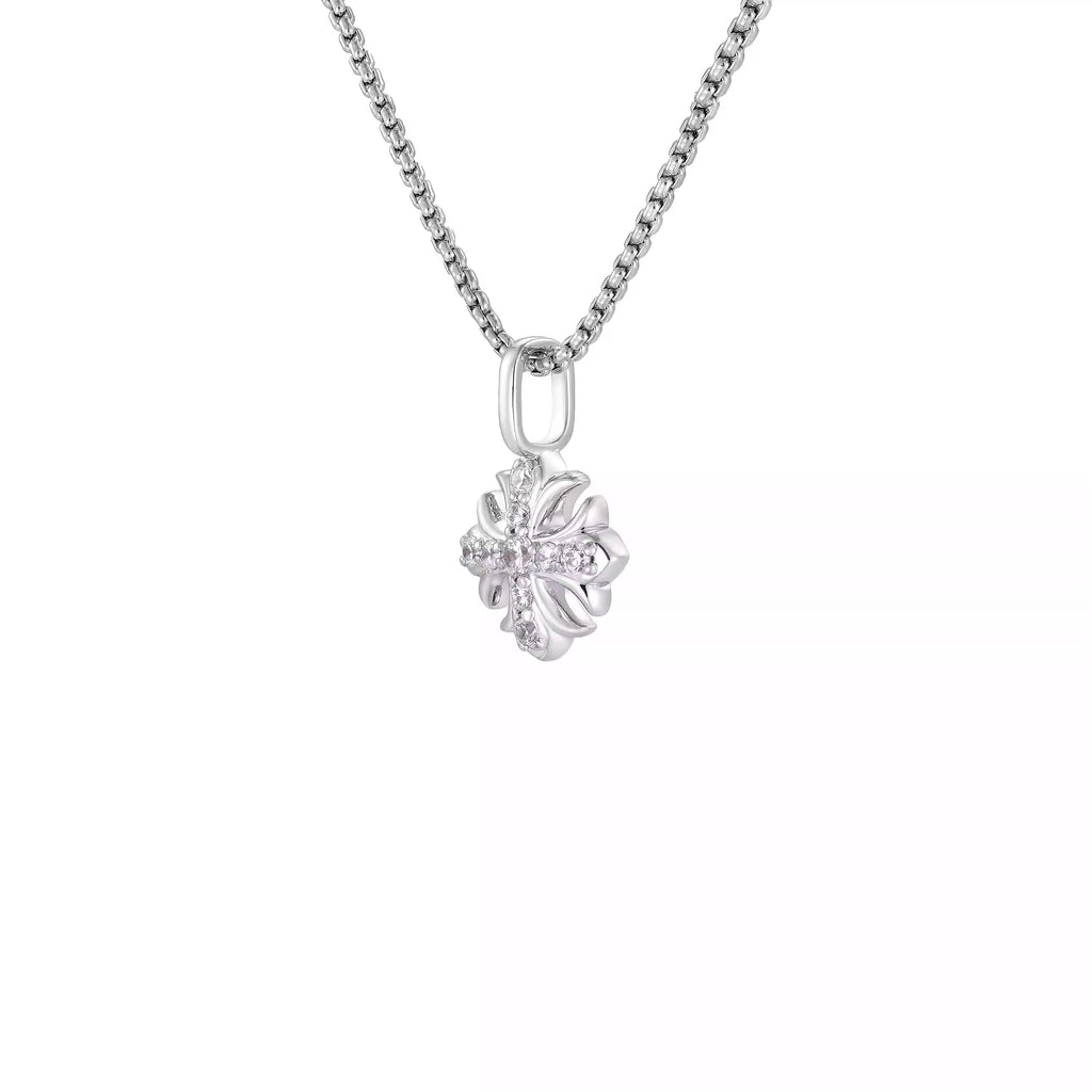MOISSANITE IRIS CROSS NECKLACE