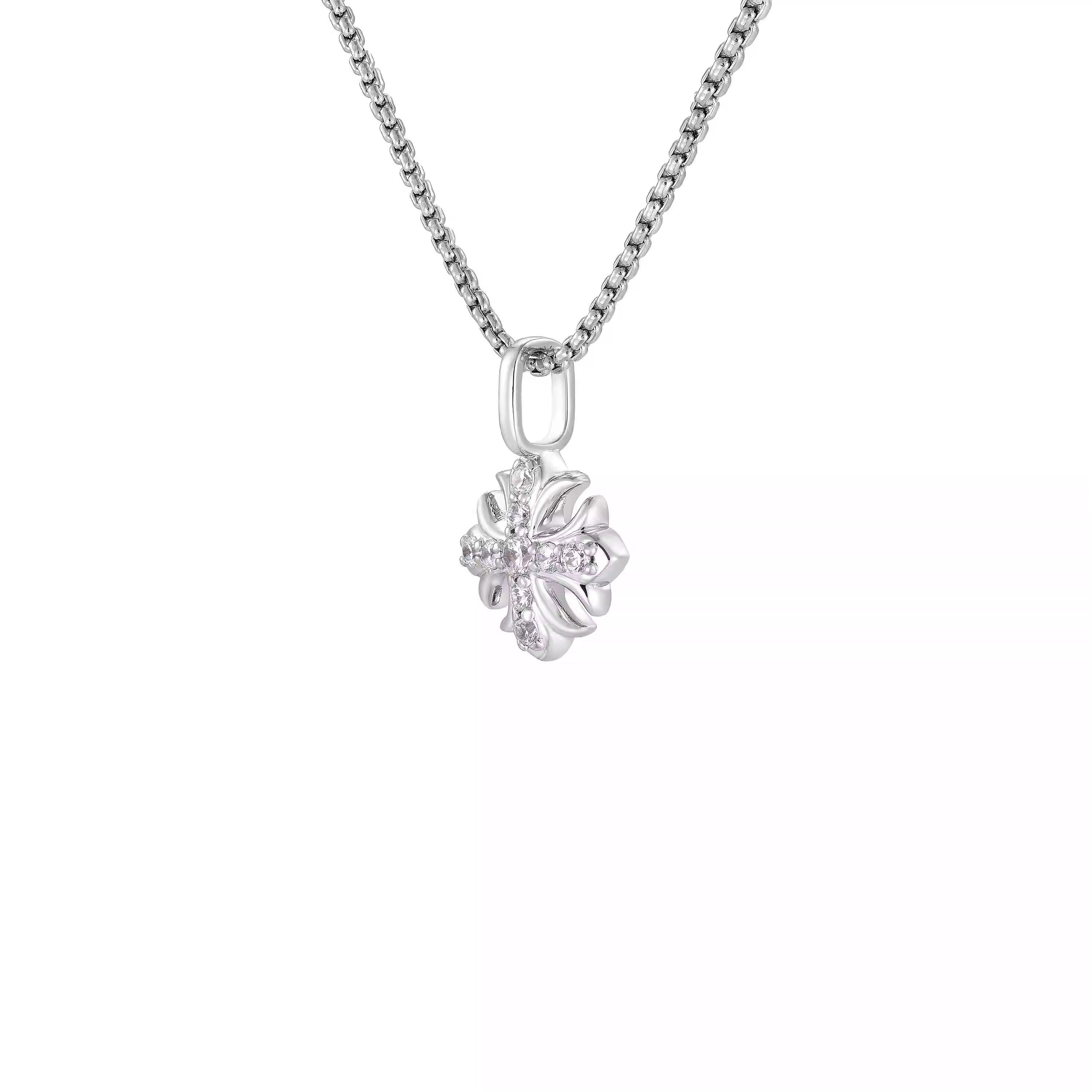 MOISSANITE IRIS CROSS NECKLACE